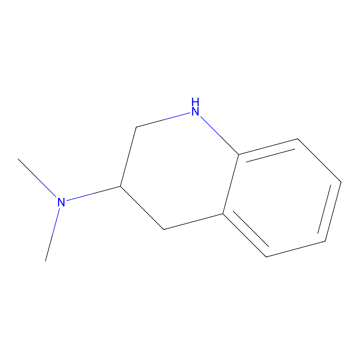 N,N-dimethyl-1,2,3,4-tetrahydroquinolin-3-amine molecular structure, CAS 1670-50-4