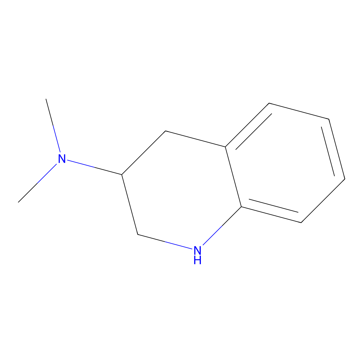 N,N-dimethyl-1,2,3,4-tetrahydroquinolin-3-amine molecular structure, CAS 1670-50-4