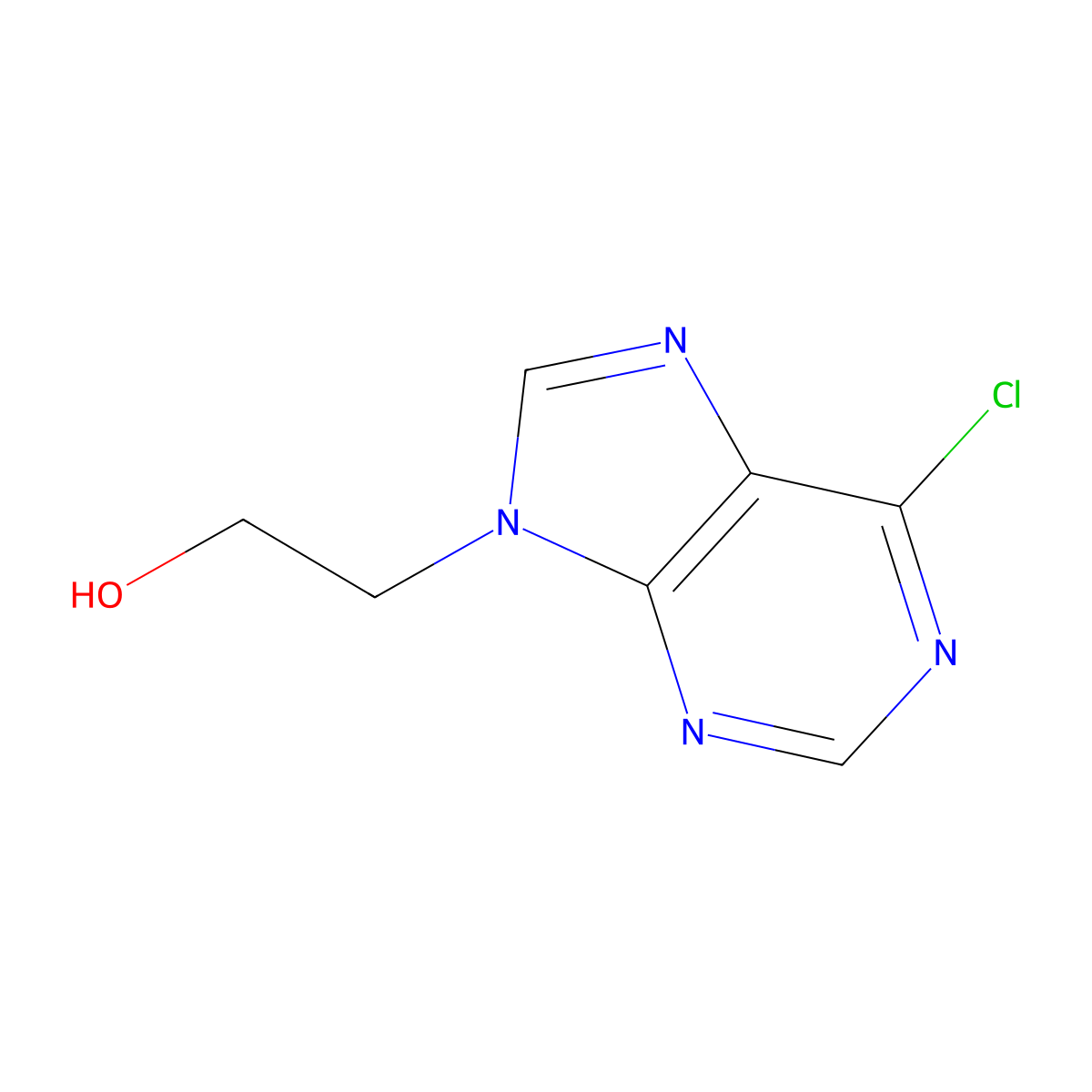 2-(6-Chloro-9h-purin-9-yl)ethanol molecular structure, CAS 1670-62-8