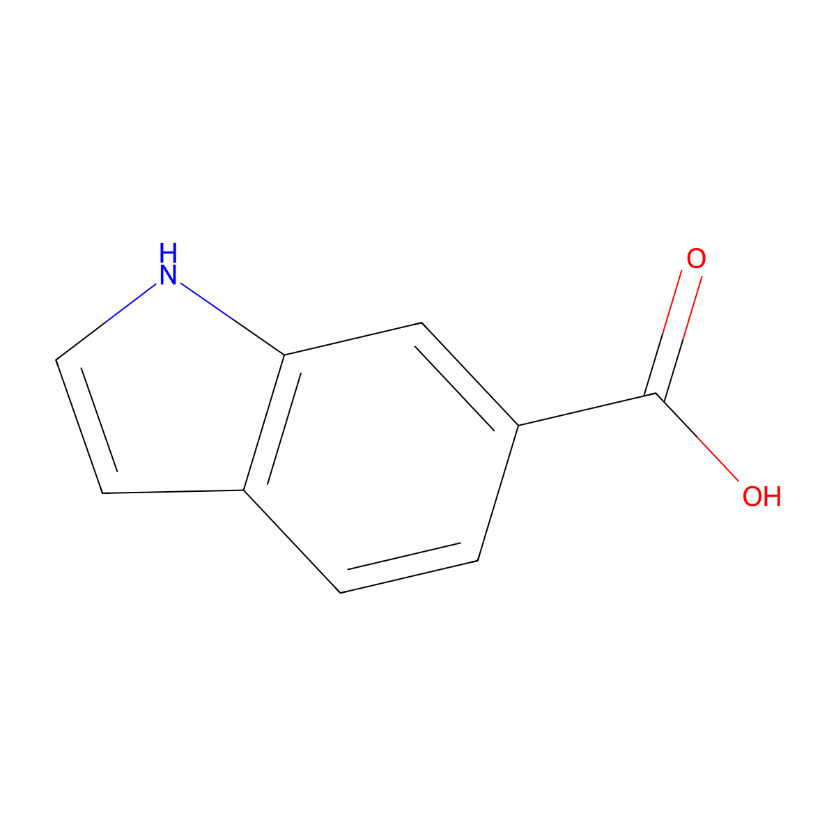 1H-indole-6-carboxylic acid molecular structure, CAS 1670-82-2
