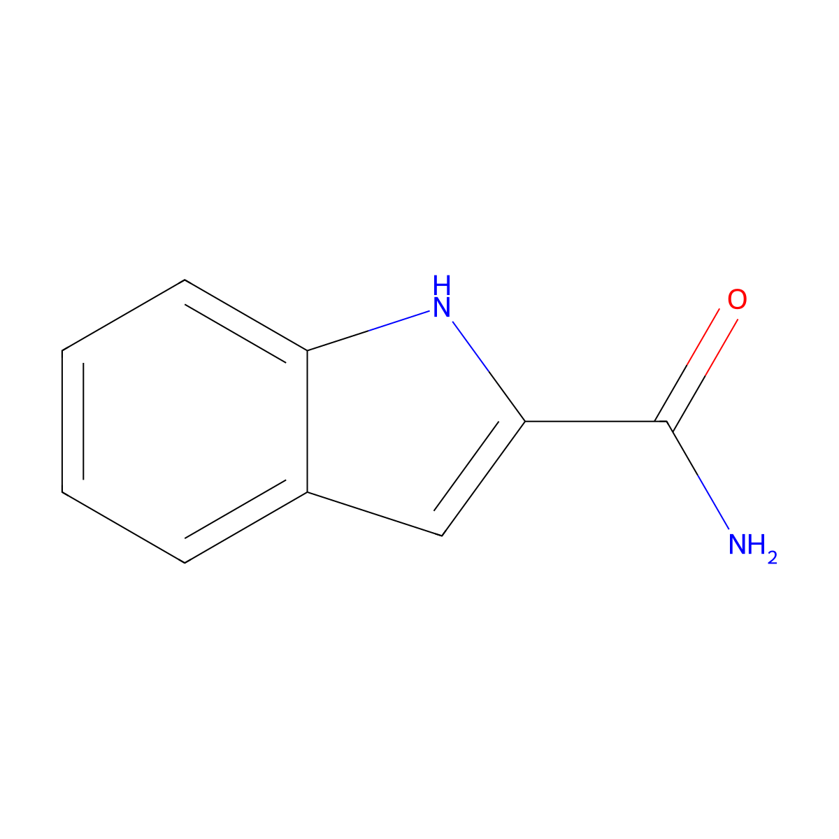 1H-Indole-2-carboxamide molecular structure, CAS 1670-84-4