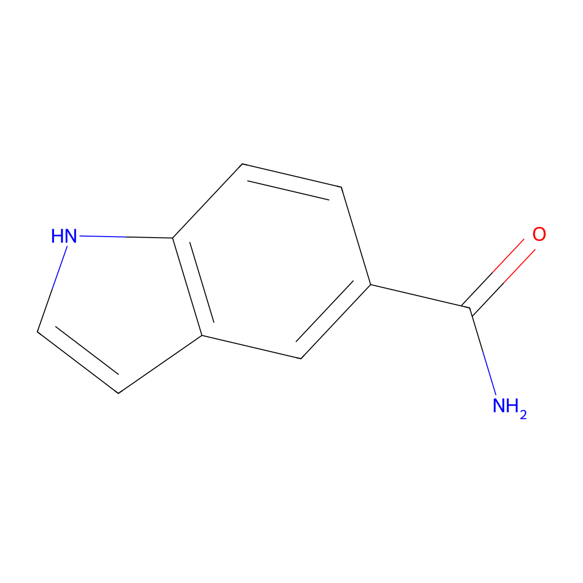Indole-5-carboxamide molecular structure, CAS 1670-87-7