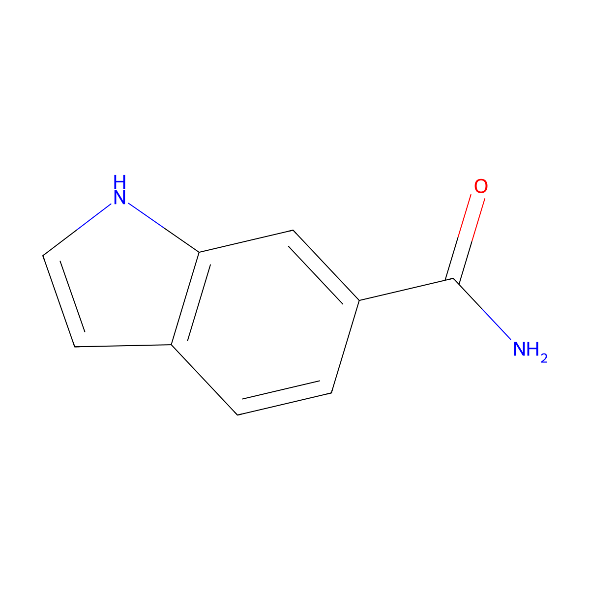 1H-Indole-6-carboxamide molecular structure, CAS 1670-88-8
