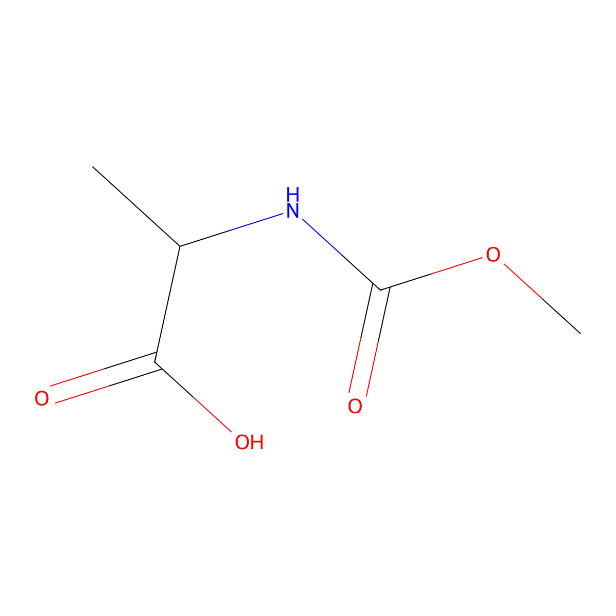 2-[(Methoxycarbonyl)amino]propanoic acid molecular structure, CAS 1670-98-0