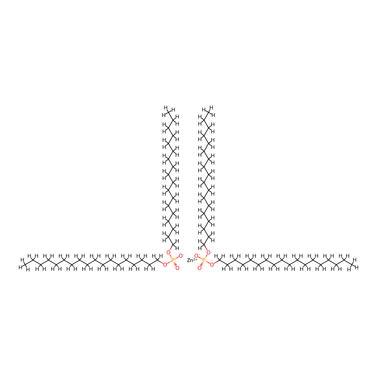 Phosphoric acid, dioctadecyl ester, zinc salt (2:1) molecular structure, CAS 16700-97-3