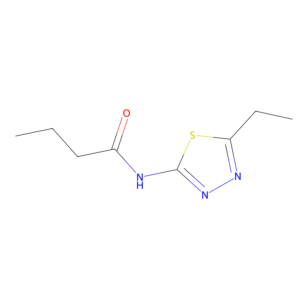 N-(5-ethyl-1,3,4-thiadiazol-2-yl)butanamide molecular structure, CAS 167007-63-8