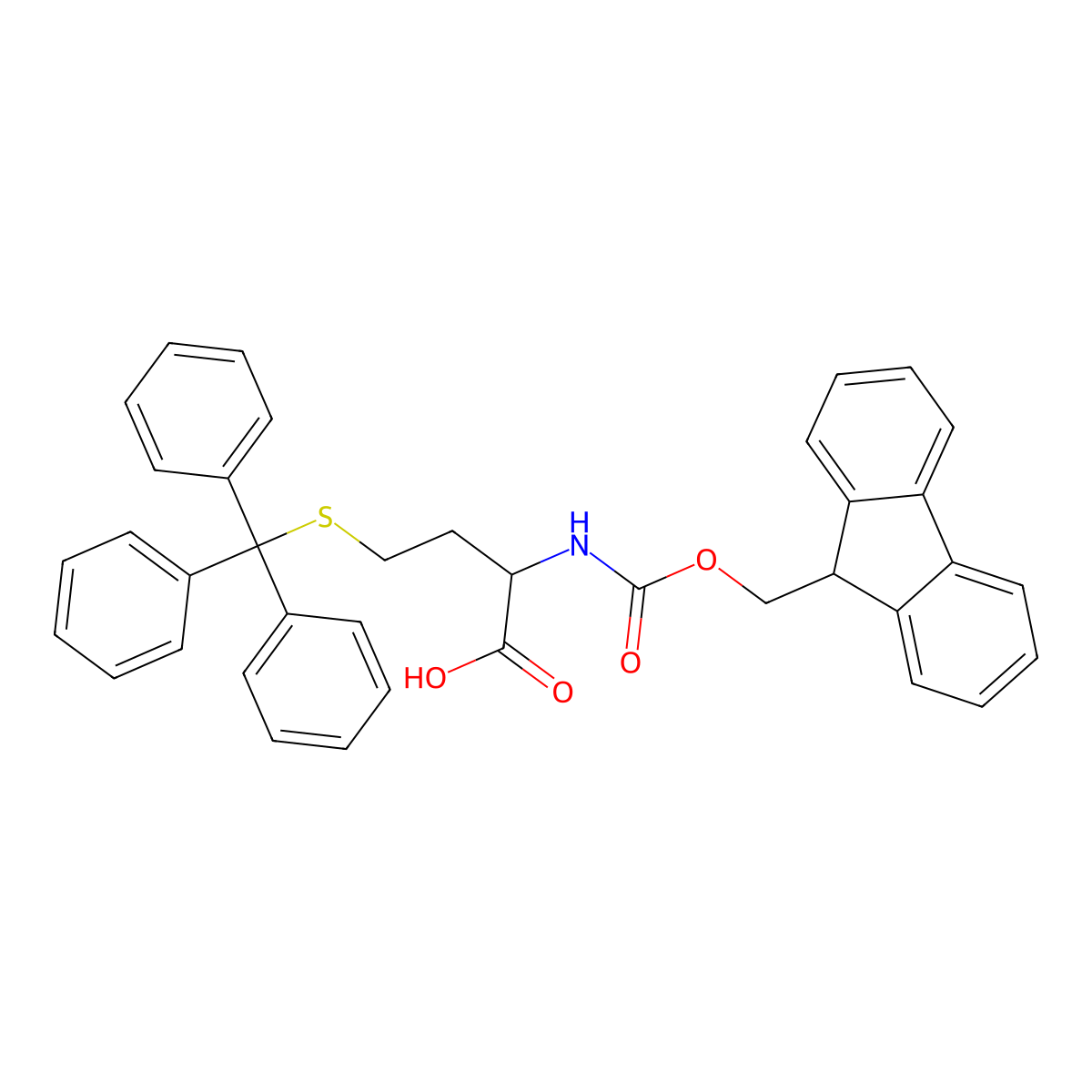 N-(((9H-Fluoren-9-yl)methoxy)carbonyl)triphenyl-L-methionine molecular structure, CAS 167015-23-8