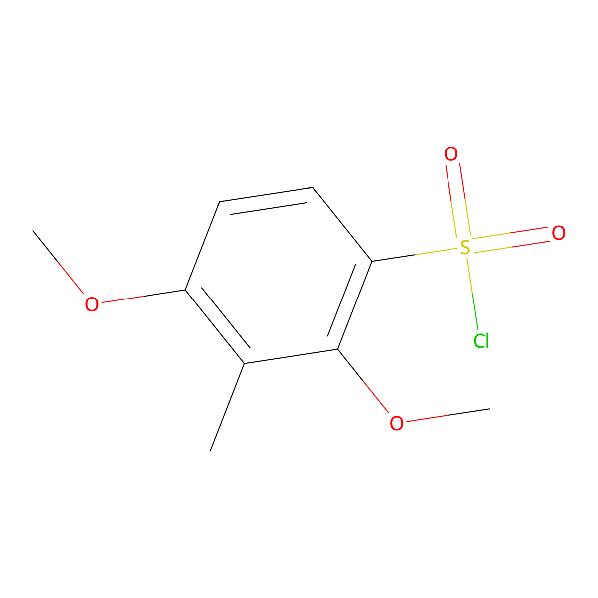 2,4-Dimethoxy-3-methylbenzene-1-sulfonyl chloride molecular structure, CAS 167018-52-2