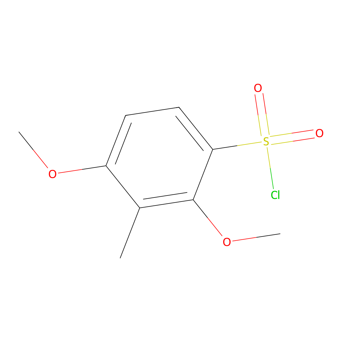 2,4-Dimethoxy-3-methylbenzene-1-sulfonyl chloride molecular structure, CAS 167018-52-2