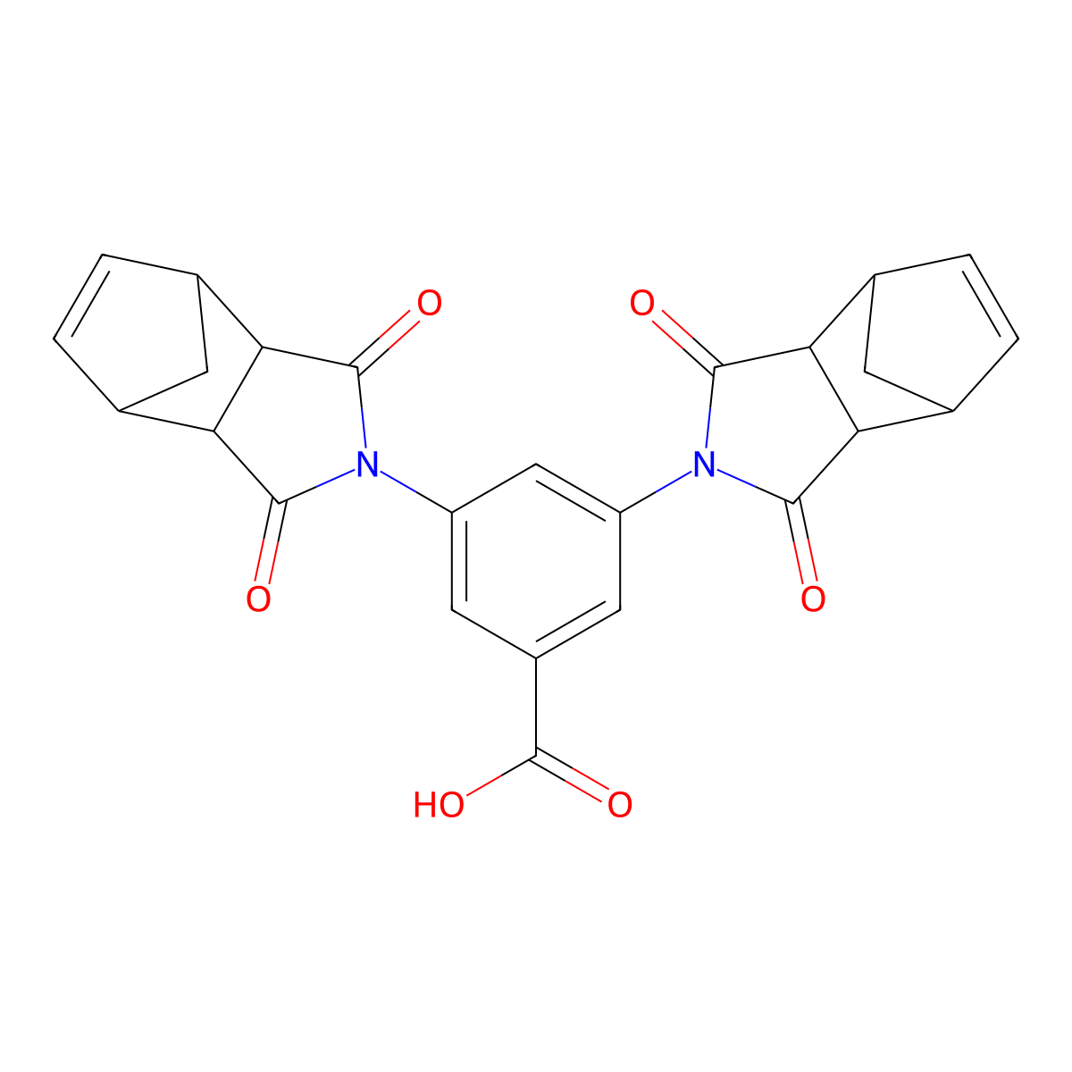 3,5-bis(1,3-dioxo-1,3,3a,4,7,7a-hexahydro-2H-4,7-methanoisoindol-2-yl)benzoic acid molecular structure, CAS 167018-65-7