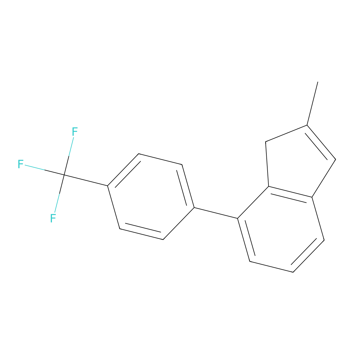 2-Methyl-7-(4-(trifluoromethyl)phenyl)-1H-indene molecular structure, CAS 167021-57-0