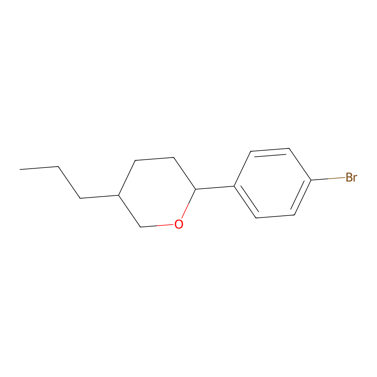 2-(4-Bromophenyl)-5-propyltetrahydro-2H-pyran molecular structure, CAS 1670235-54-7