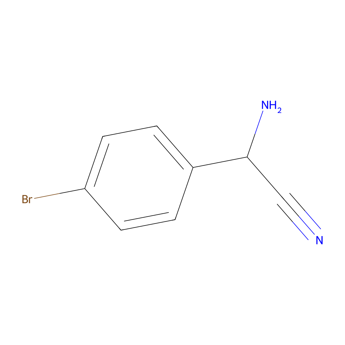 2-Amino-2-(4-bromophenyl)acetonitrile molecular structure, CAS 167024-66-0