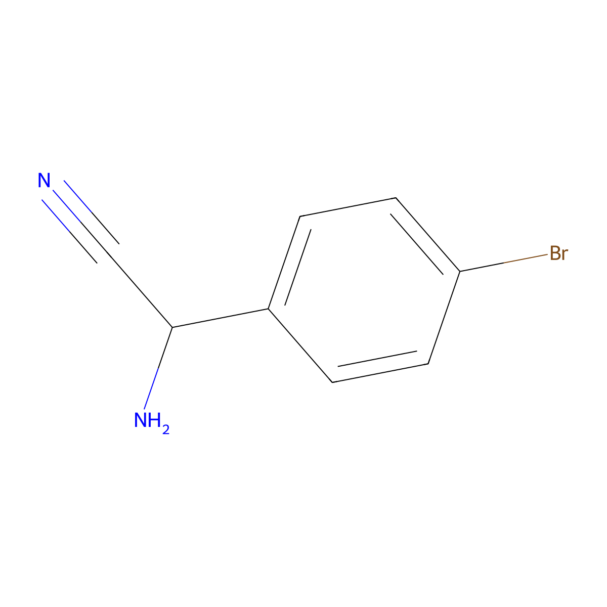 2-Amino-2-(4-bromophenyl)acetonitrile molecular structure, CAS 167024-66-0