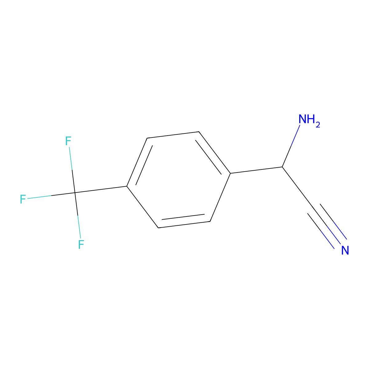 alpha-Amino-4-(trifluoromethyl)benzeneacetonitrile molecular structure, CAS 167024-67-1