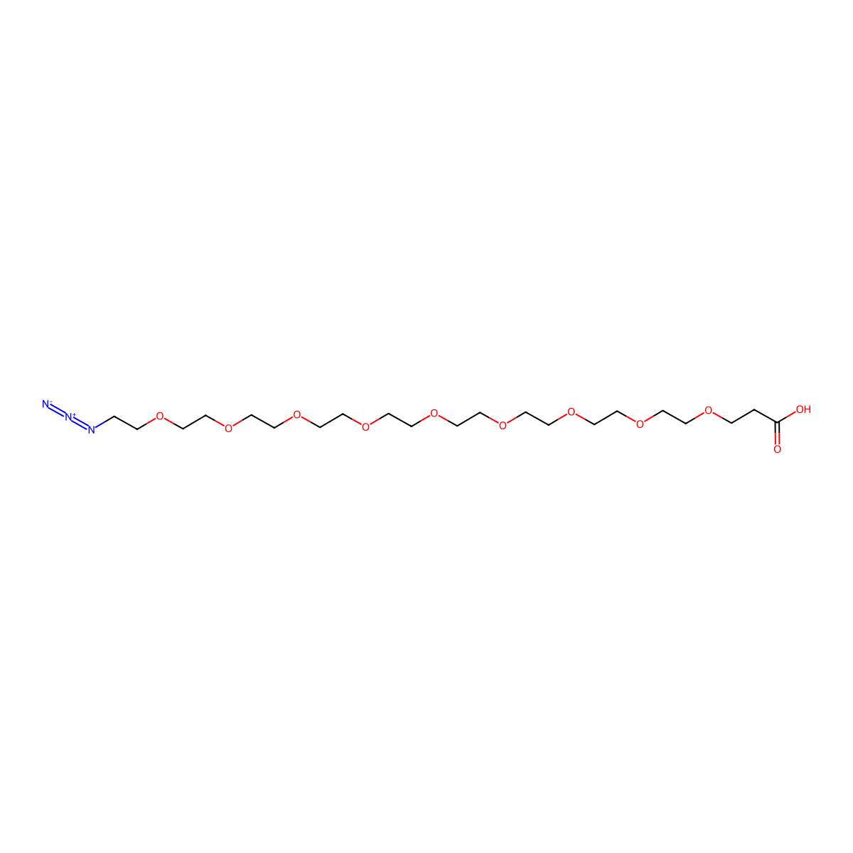 Azido-PEG9-acid molecular structure, CAS 1670249-37-2