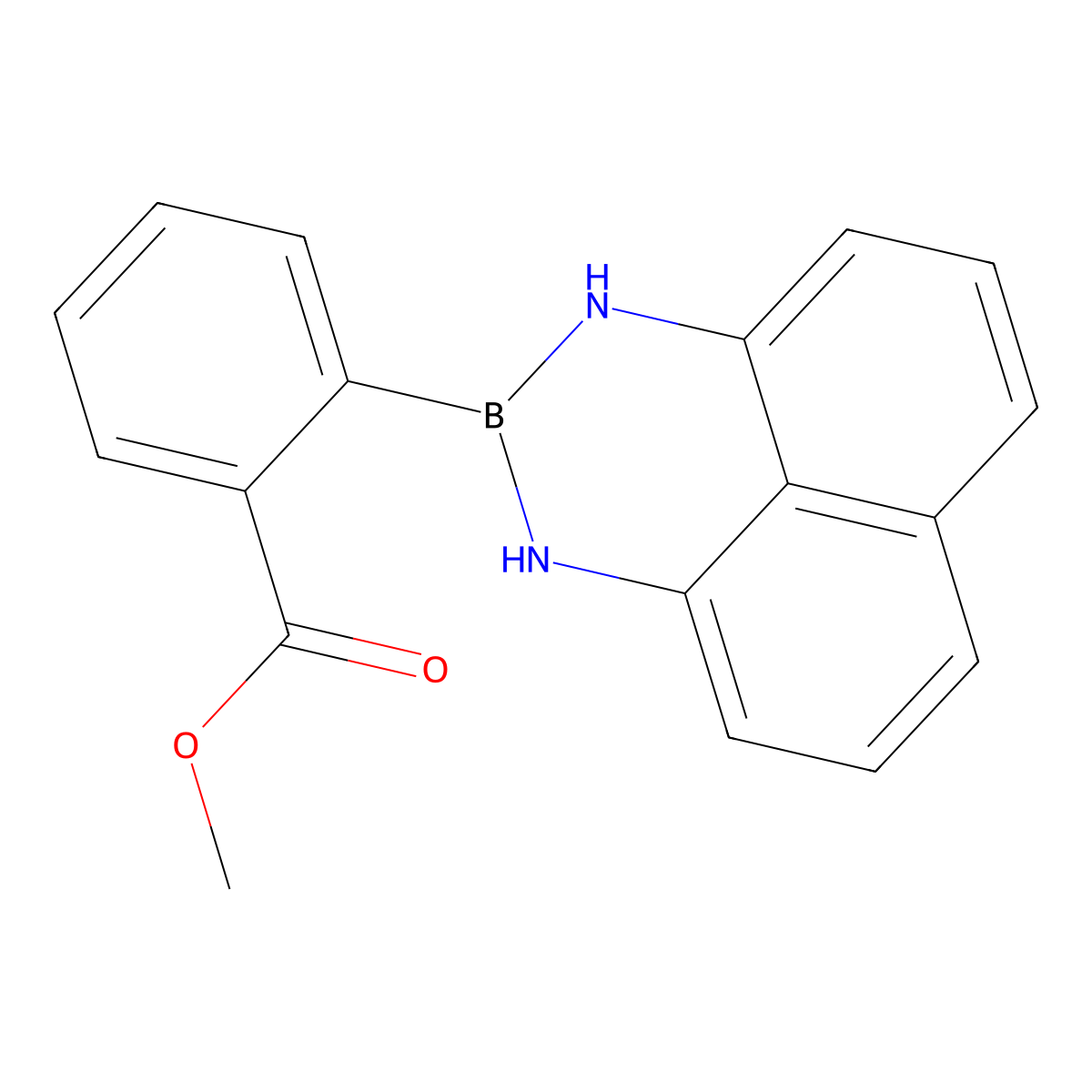 Methyl 2-(1H-naphtho[1,8-DE][1,3,2]diazaborinin-2(3H)-YL)benzoate molecular structure, CAS 1670251-61-2