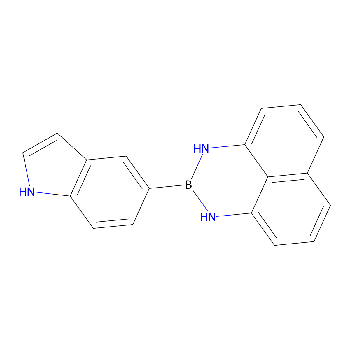 2-(1H-Indol-5-YL)-2,3-dihydro-1H-naphtho[1,8-DE][1,3,2]diazaborinine molecular structure, CAS 1670251-66-7