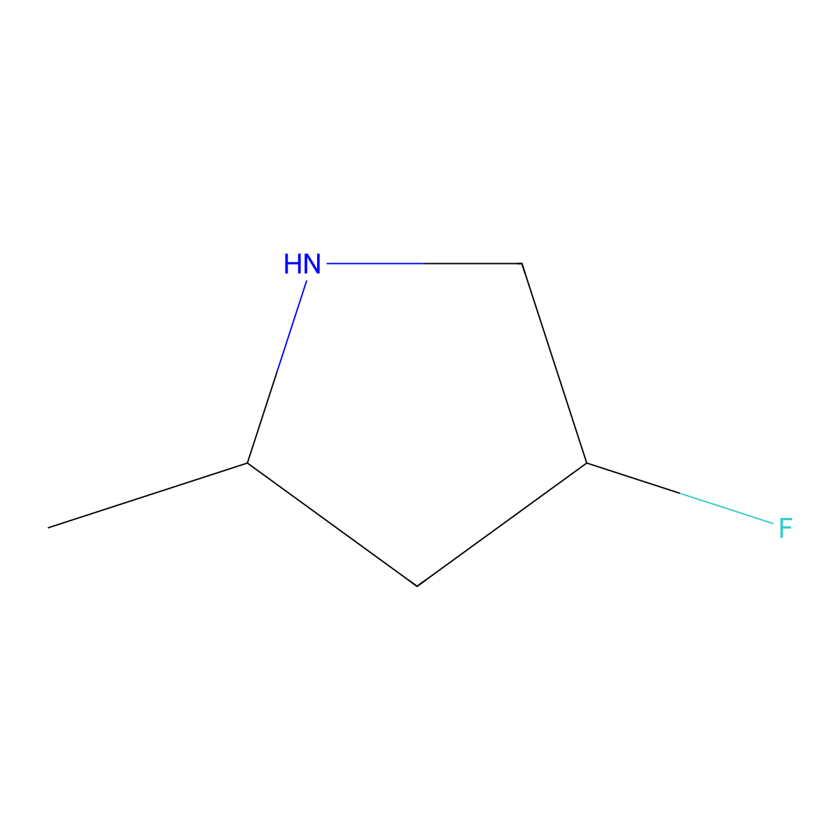 (2R,4S)-4-fluoro-2-methylpyrrolidine molecular structure, CAS 1670259-96-7