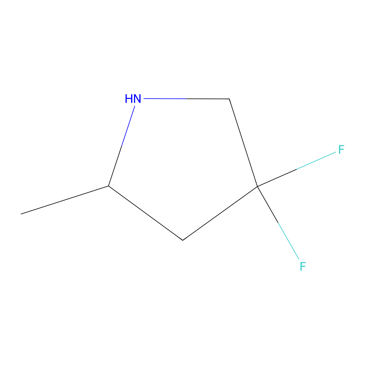 (2S)-4,4-Difluoro-2-methylpyrrolidine molecular structure, CAS 1670259-98-9