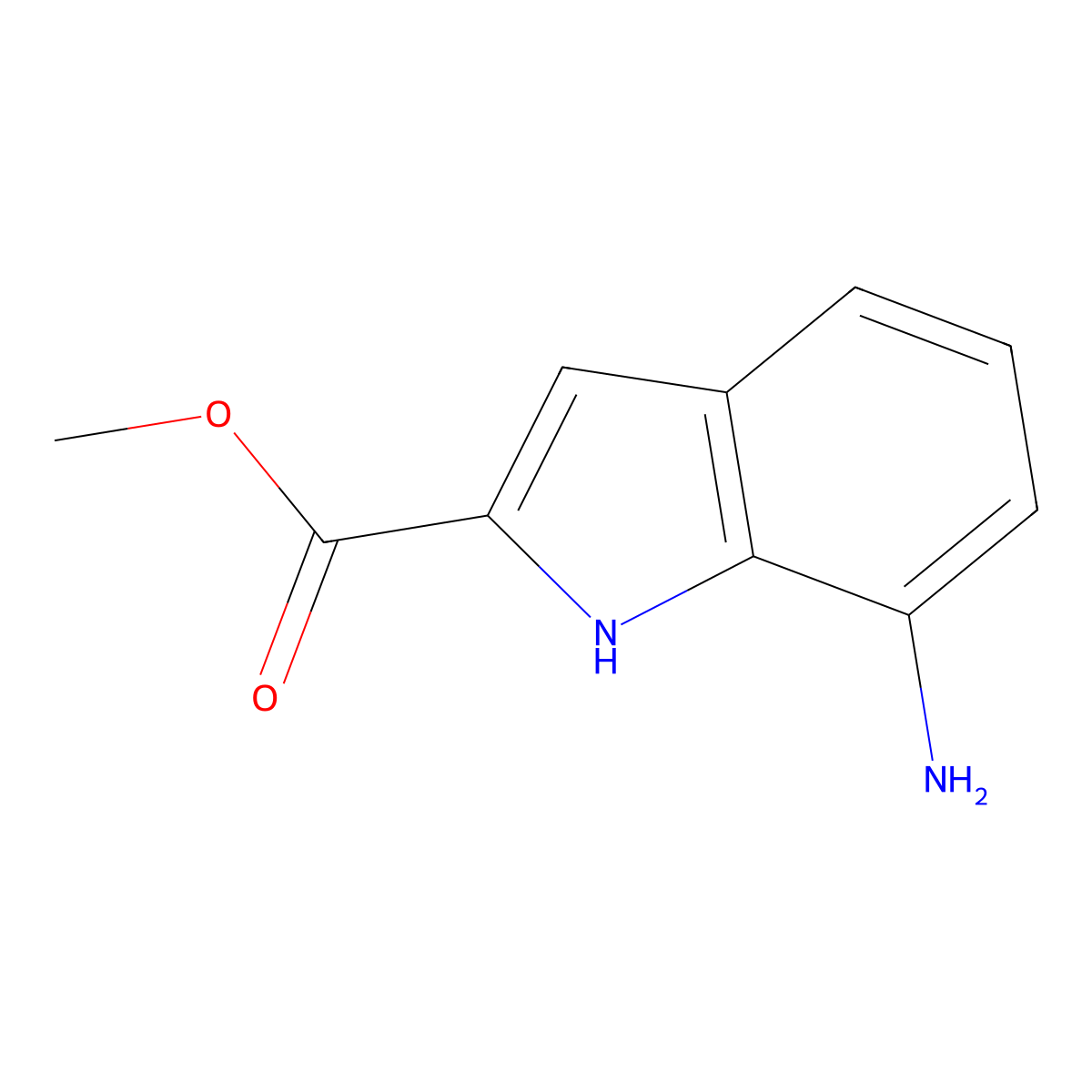 Methyl 7-amino-1H-indole-2-carboxylate molecular structure, CAS 167027-29-4