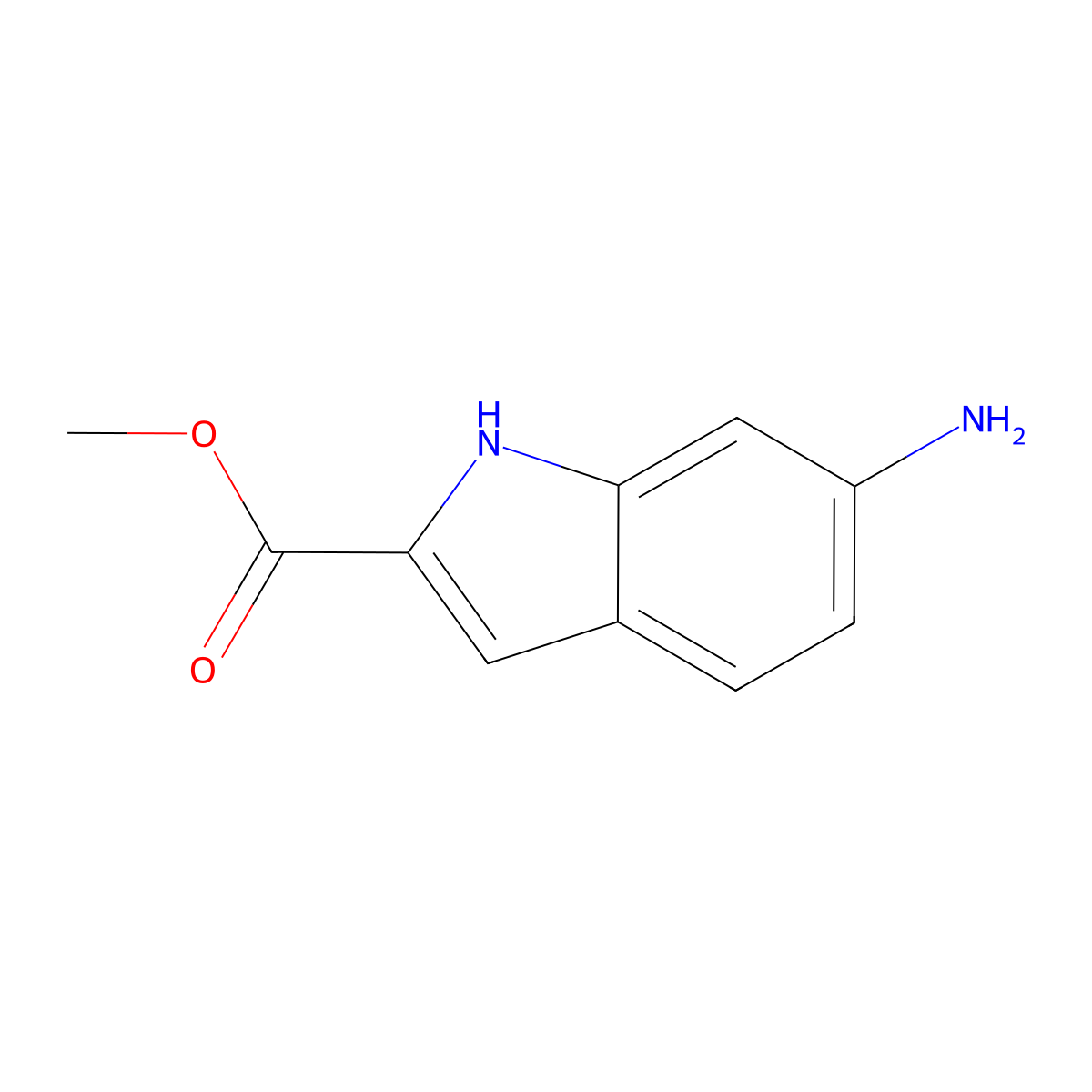 Methyl 6-amino-1H-indole-2-carboxylate molecular structure, CAS 167027-30-7
