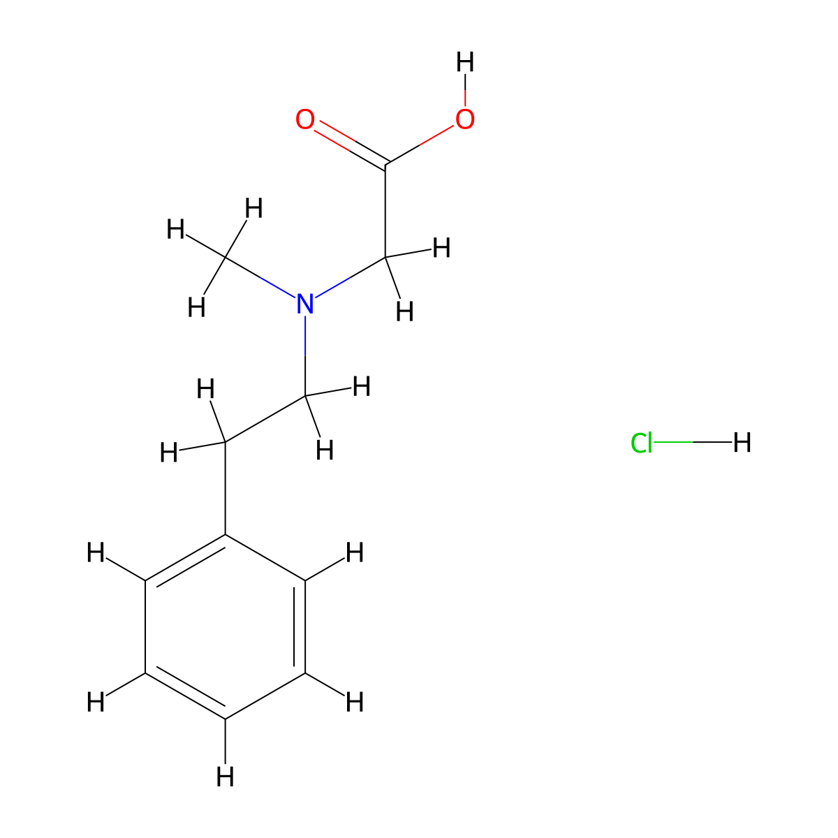 2-[Methyl(2-phenylethyl)amino]acetic acid hydrochloride molecular structure, CAS 1670275-12-3