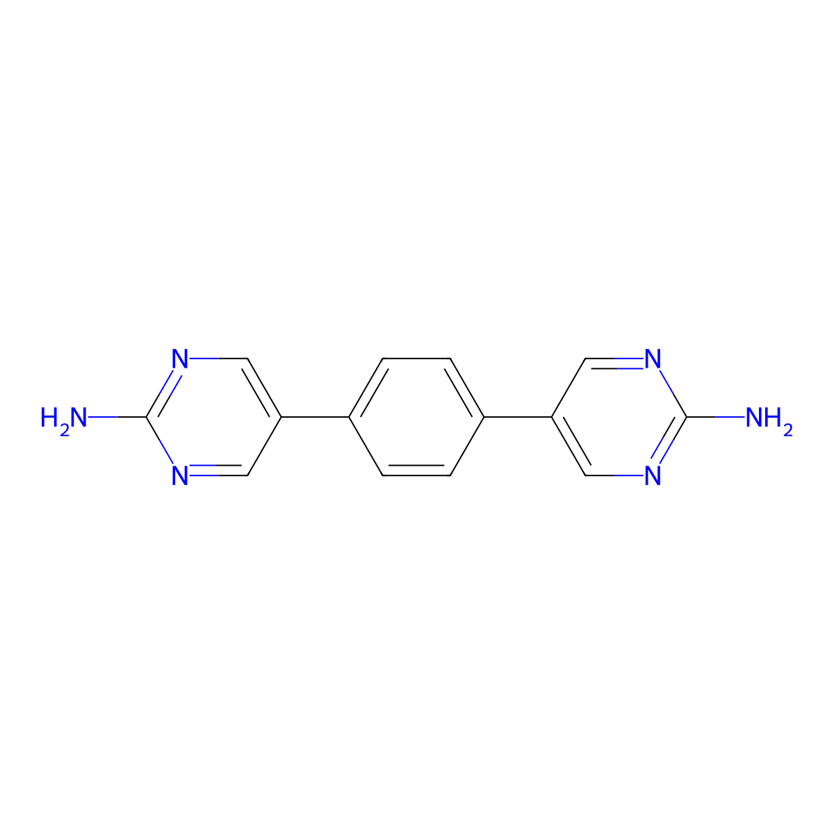 5,5'-(1,4-Phenylene)bis[2-pyrimidinamine] molecular structure, CAS 1670276-77-3