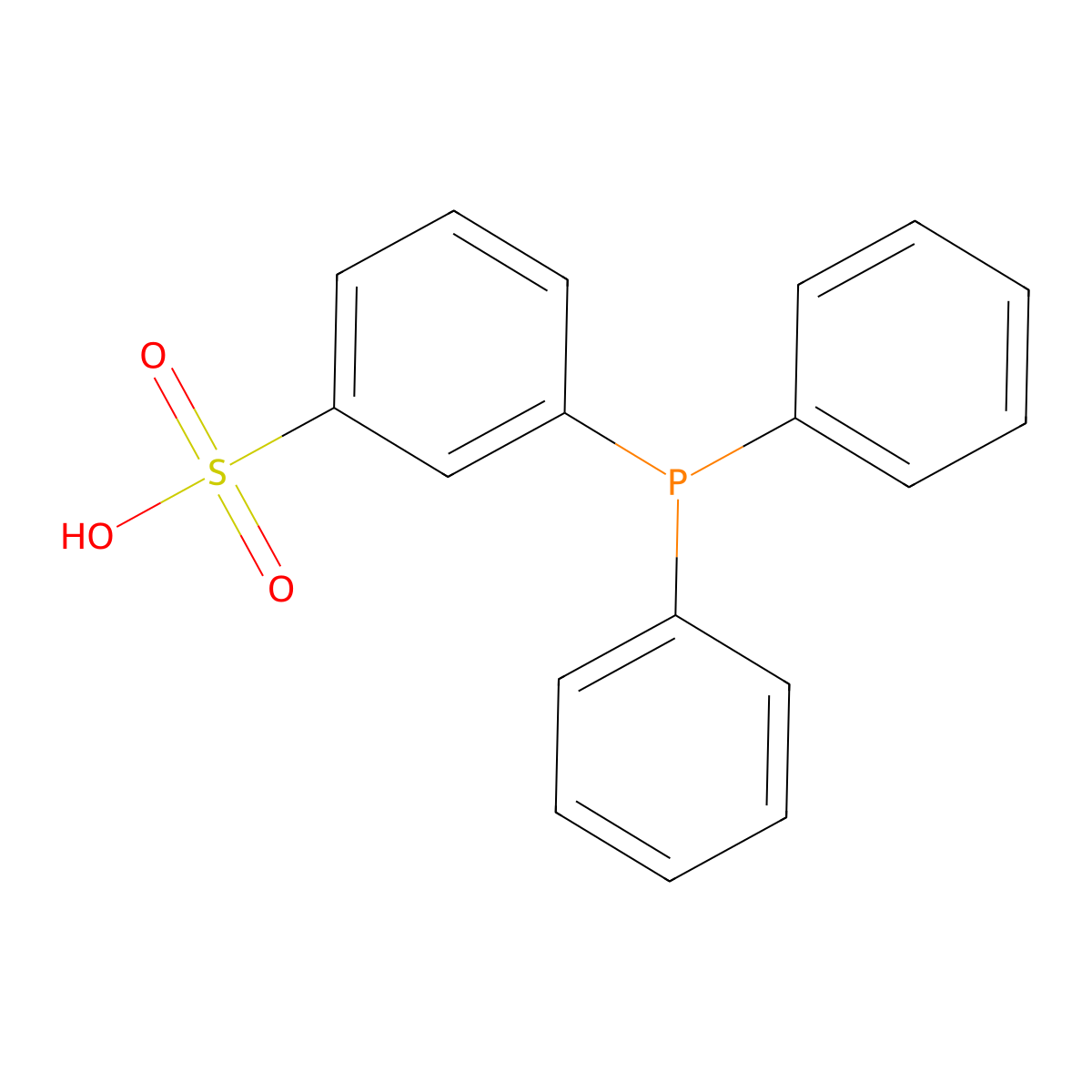 3-(Diphenylphosphino)benzenesulfonic acid molecular structure, CAS 16704-71-5