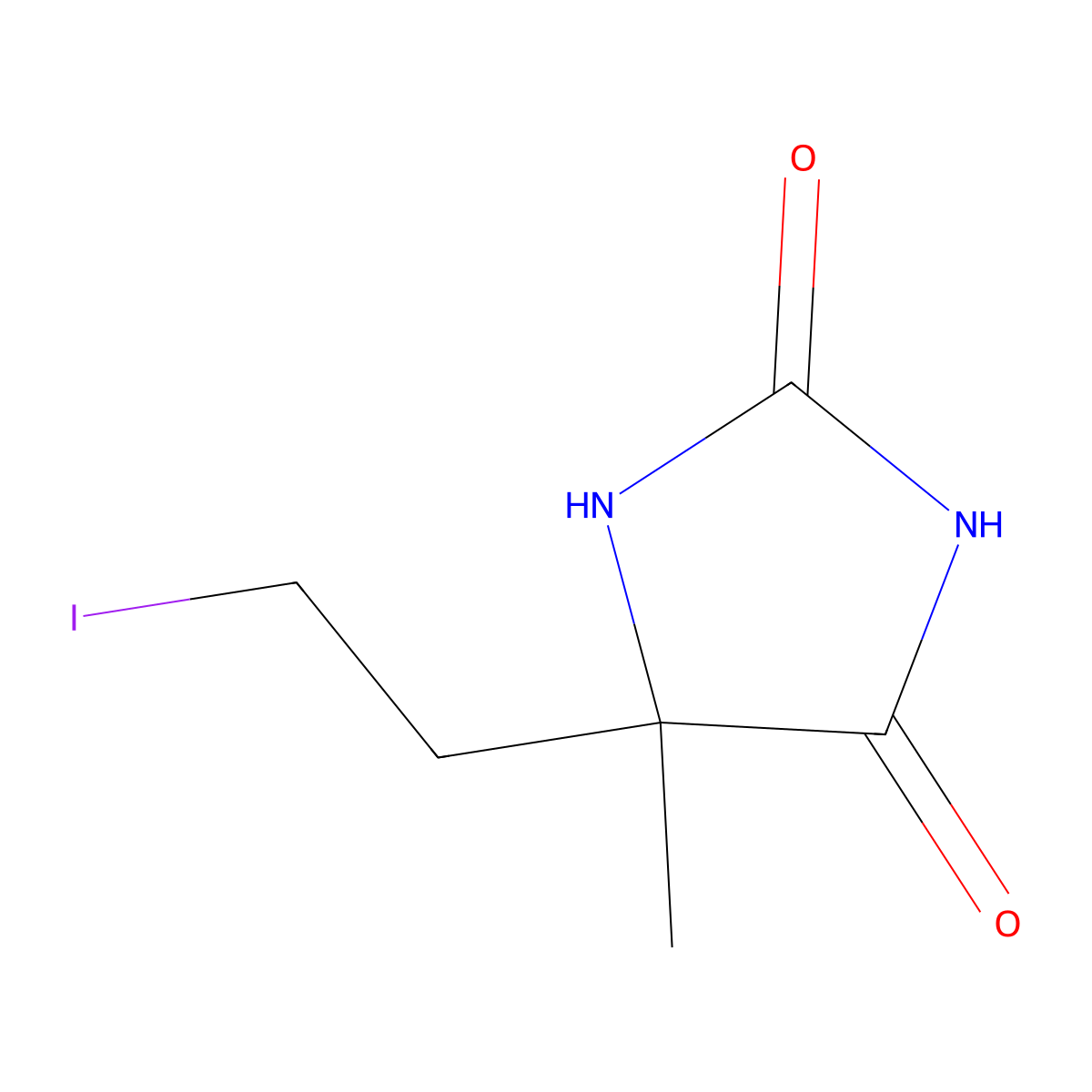 5-(2-Iodoethyl)-5-methylimidazolidine-2,4-dione molecular structure, CAS 16705-33-2