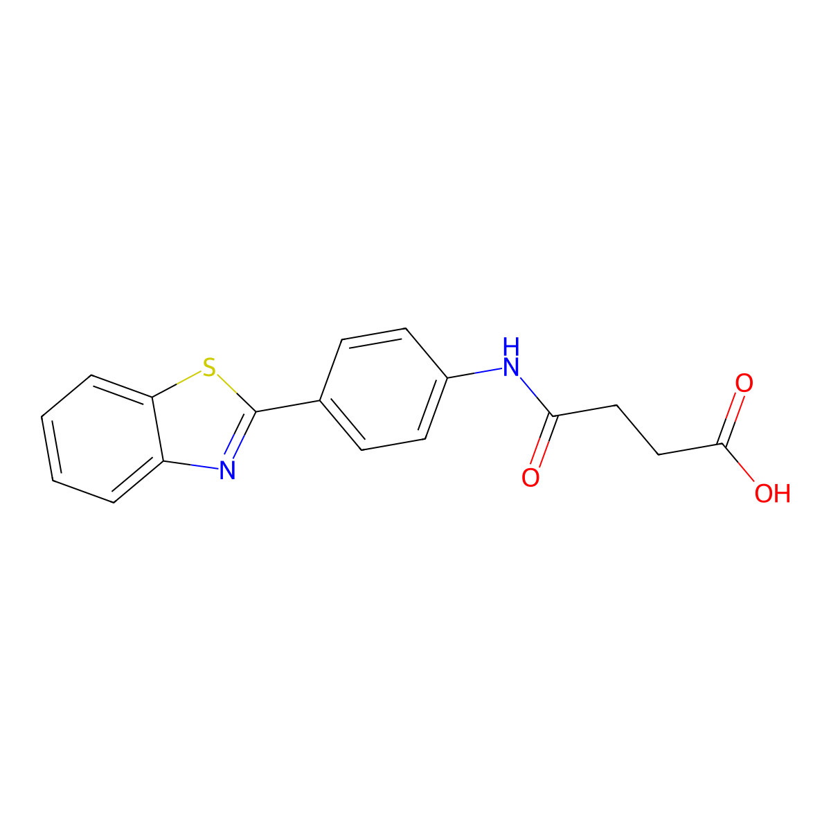 4-((4-(Benzo[d]thiazol-2-yl)phenyl)amino)-4-oxobutanoic acid molecular structure, CAS 16707-40-7