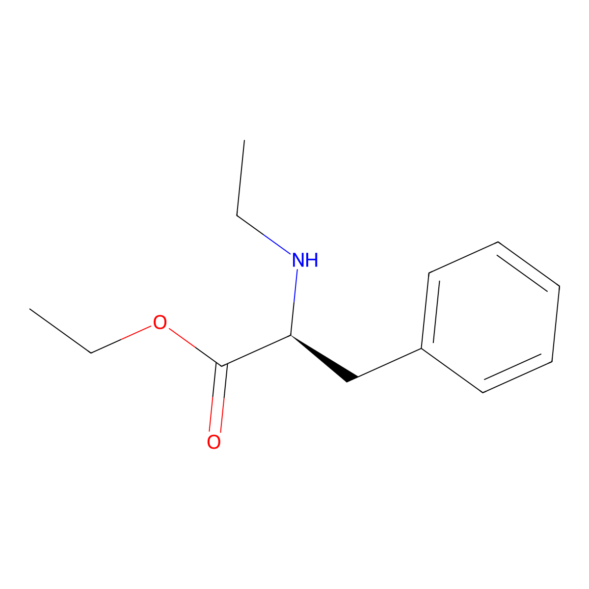 ethyl (2S)-2-(ethylamino)-3-phenylpropanoate molecular structure, CAS 167074-85-3