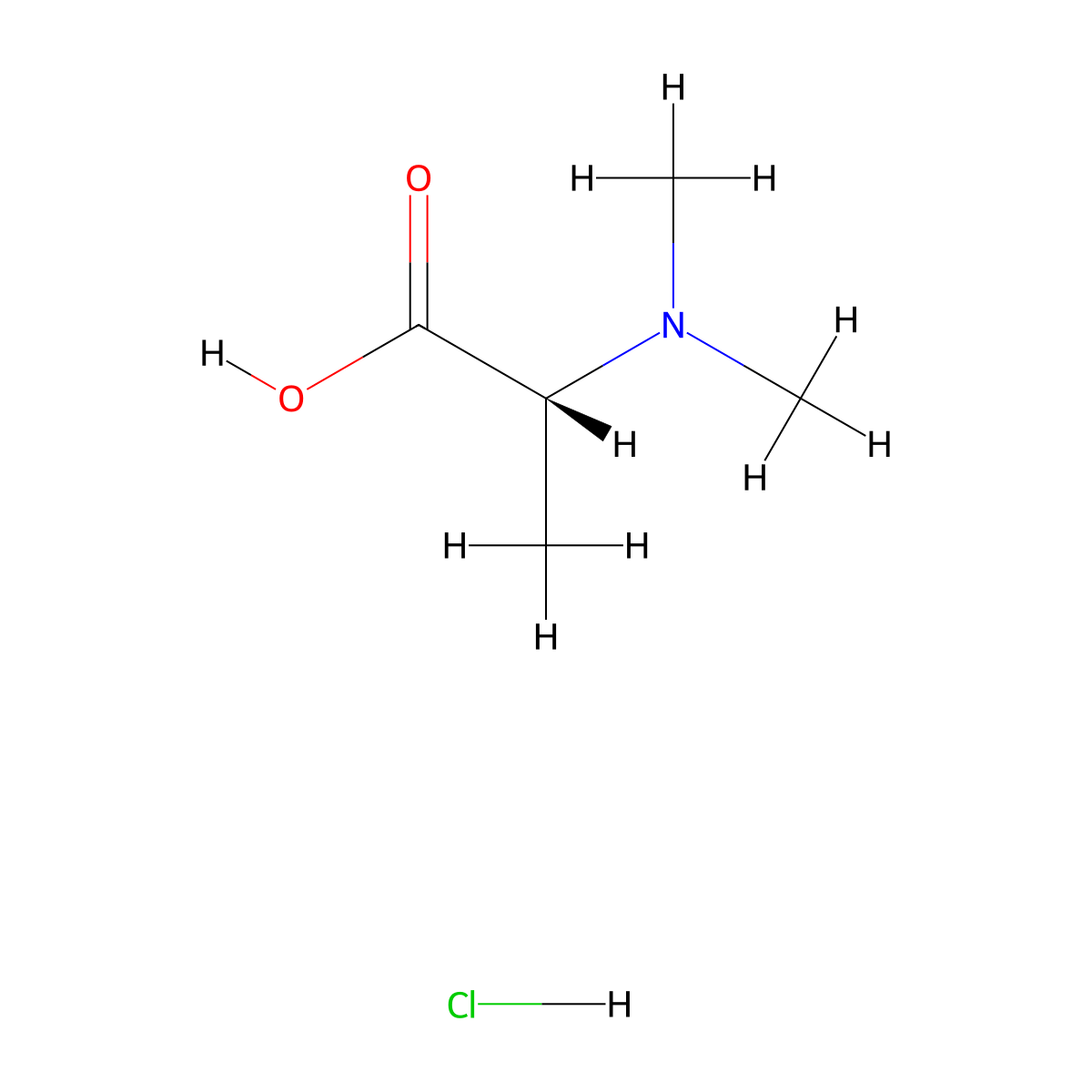 N,N-dimethyl-D-alanine hydrochloride molecular structure, CAS 16708-14-8