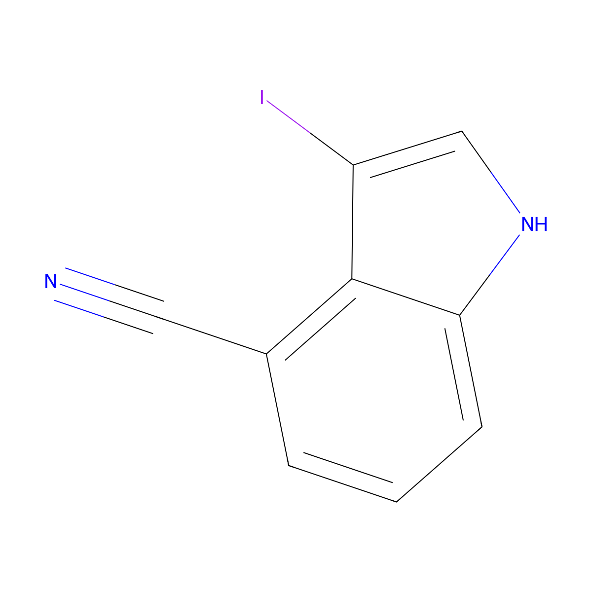 1H-Indole-4-carbonitrile, 3-iodo- molecular structure, CAS 167084-11-9