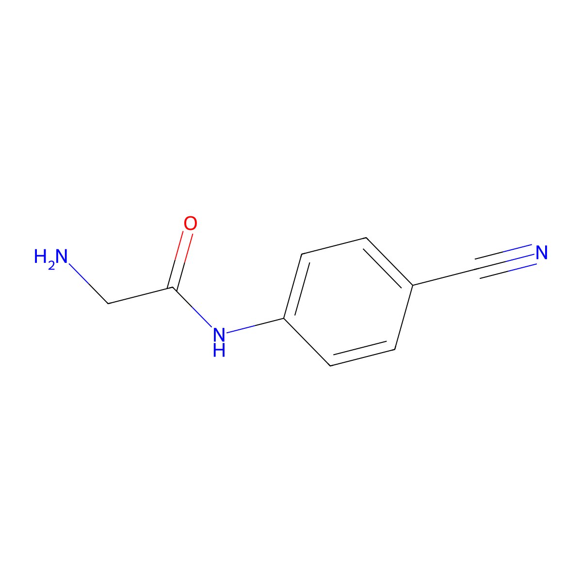 2-amino-N-(4-cyanophenyl)acetamide molecular structure, CAS 167088-03-1