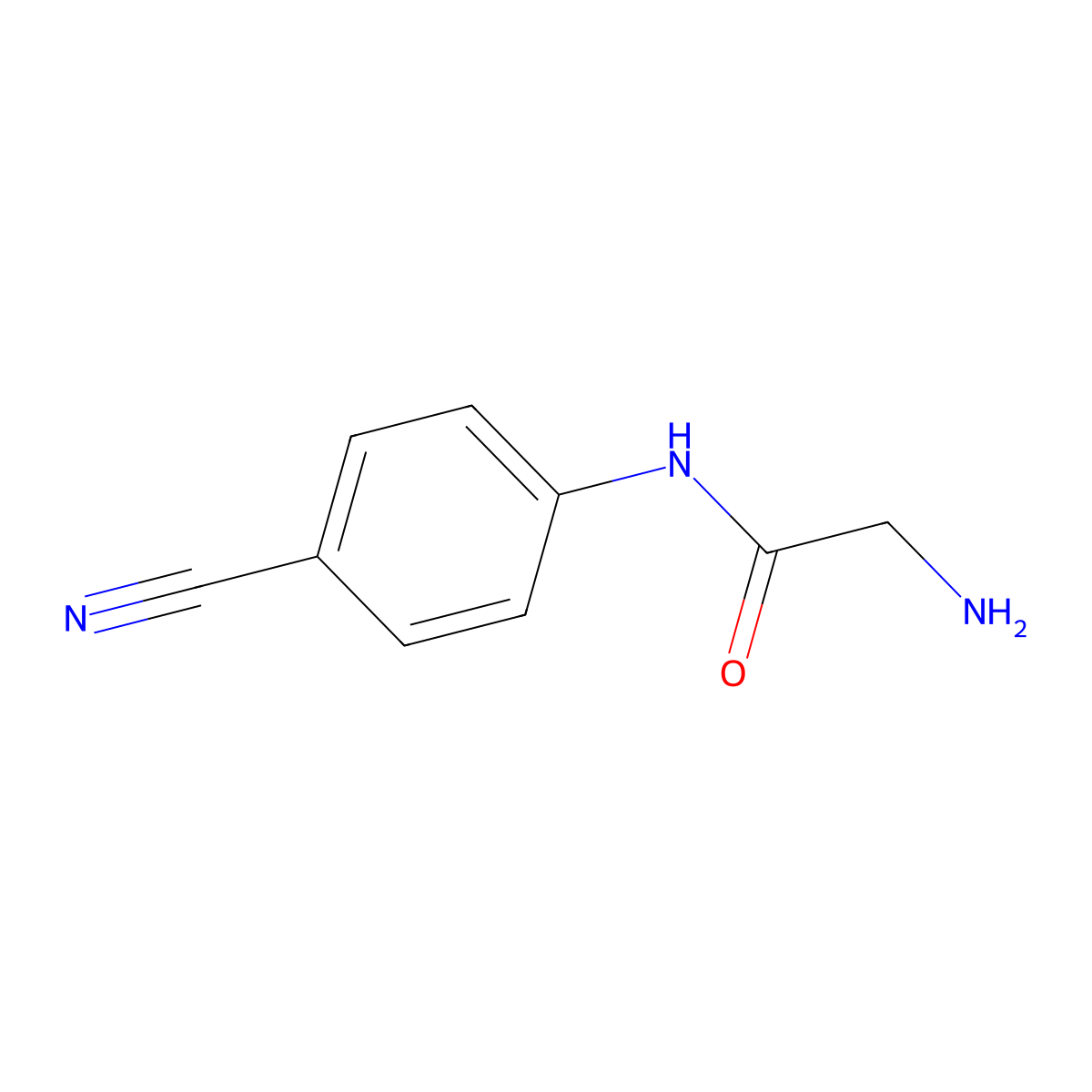 2-amino-N-(4-cyanophenyl)acetamide molecular structure, CAS 167088-03-1