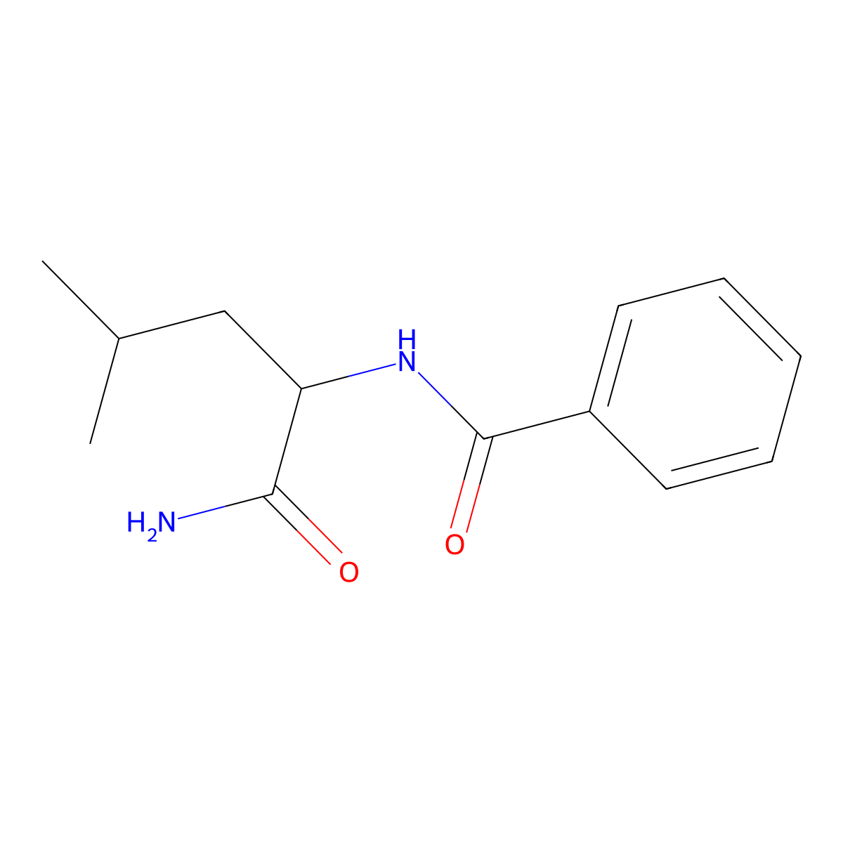 N-[1-(aminocarbonyl)-3-methylbutyl]benzamide molecular structure, CAS 16709-42-5
