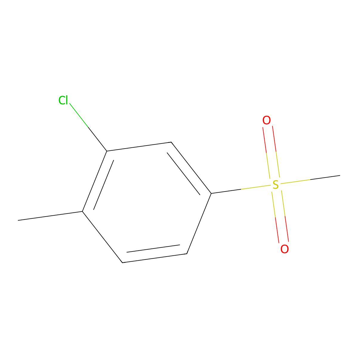 2-Chloro-1-methyl-4-(methylsulfonyl)-benzene molecular structure, CAS 1671-18-7