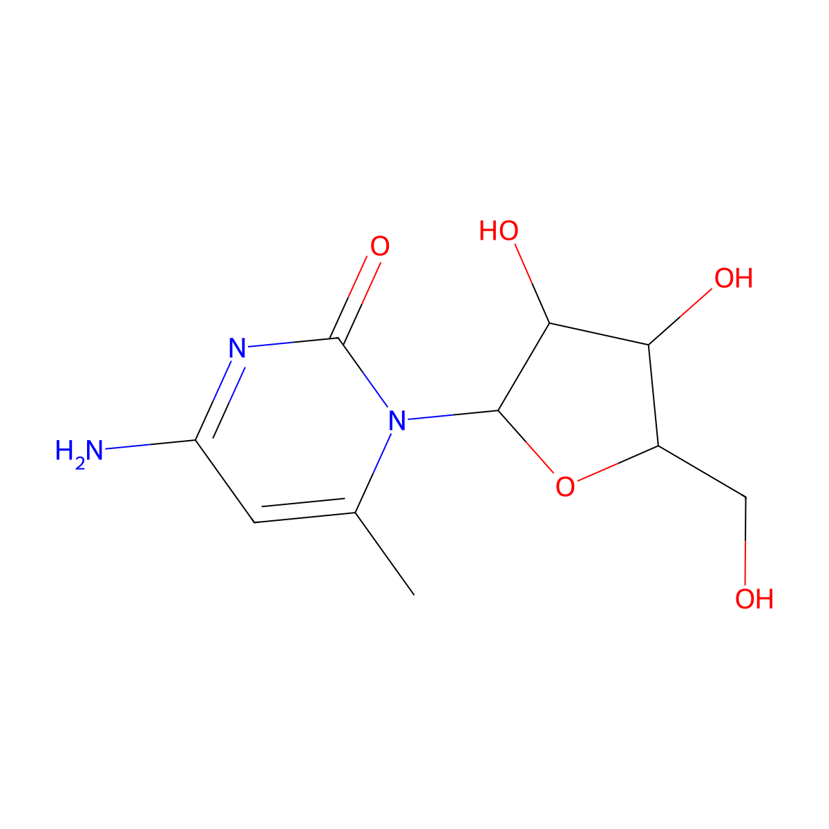 6-Methylcytidine molecular structure, CAS 16710-12-6
