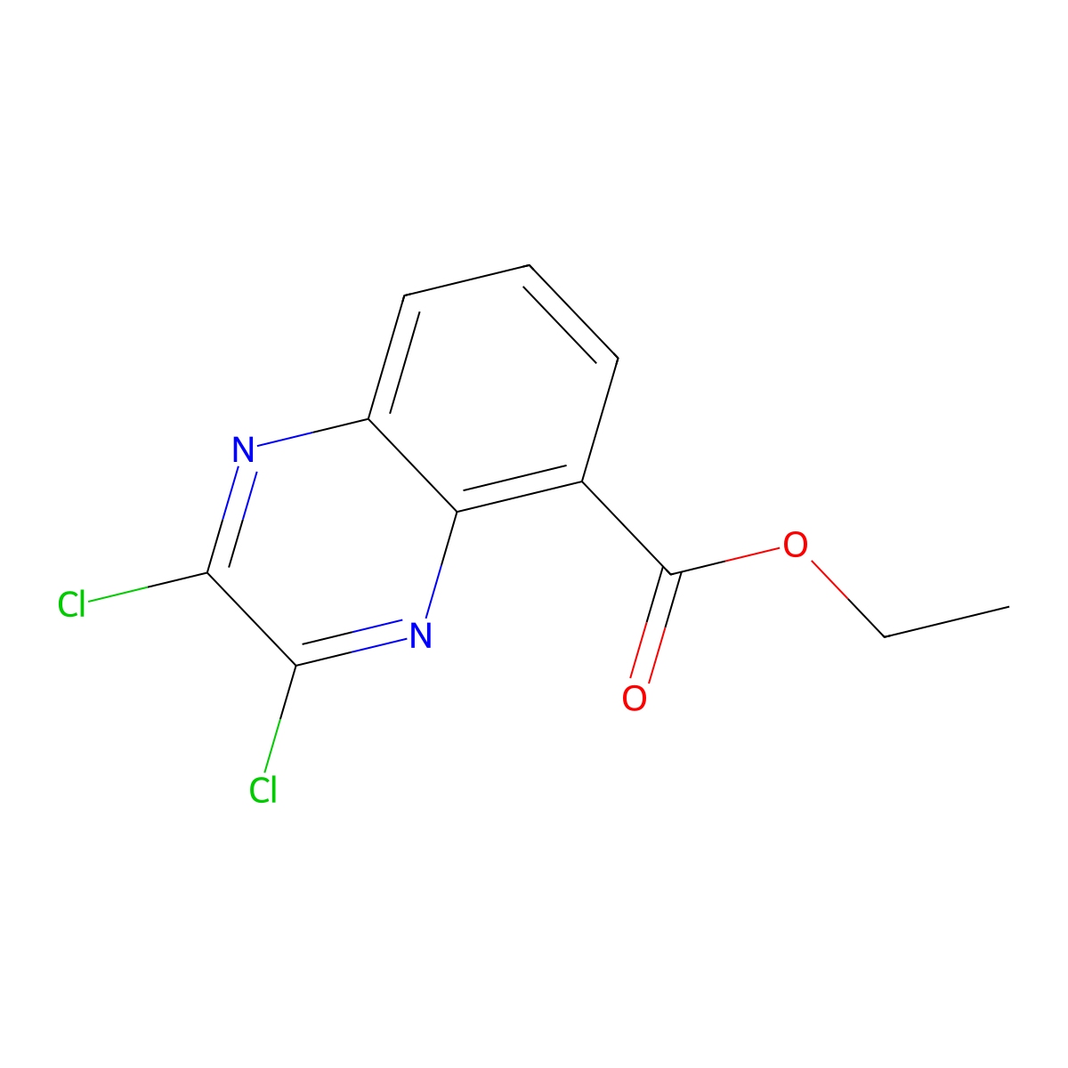 Ethyl 2,3-dichloroquinoxaline-5-carboxylate molecular structure, CAS 1671080-81-1