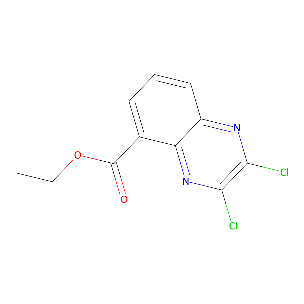 Ethyl 2,3-dichloroquinoxaline-5-carboxylate molecular structure, CAS 1671080-81-1