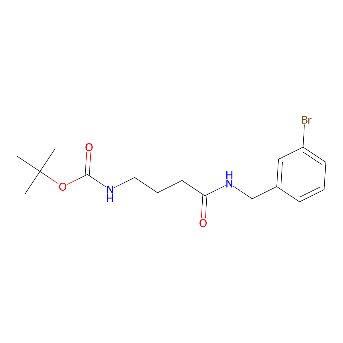 tert-Butyl (4-((3-bromobenzyl)amino)-4-oxobutyl)carbamate molecular structure, CAS 1671088-98-4