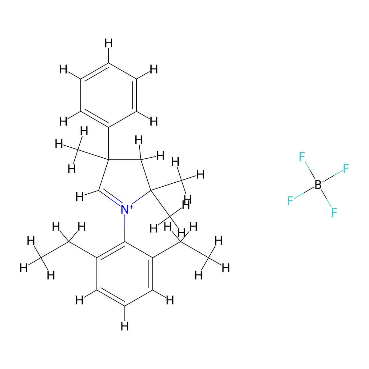 1-(2,6-Diethylphenyl)-2,2,4-trimethyl-4-phenyl-3,4-dihydro-2H-pyrrol-1-ium Tetrafluoroborate molecular structure, CAS 1671098-46-6