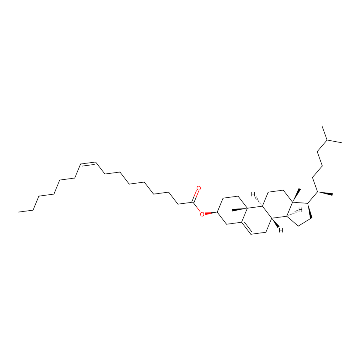 Cholesteryl palmitoleate molecular structure, CAS 16711-66-3
