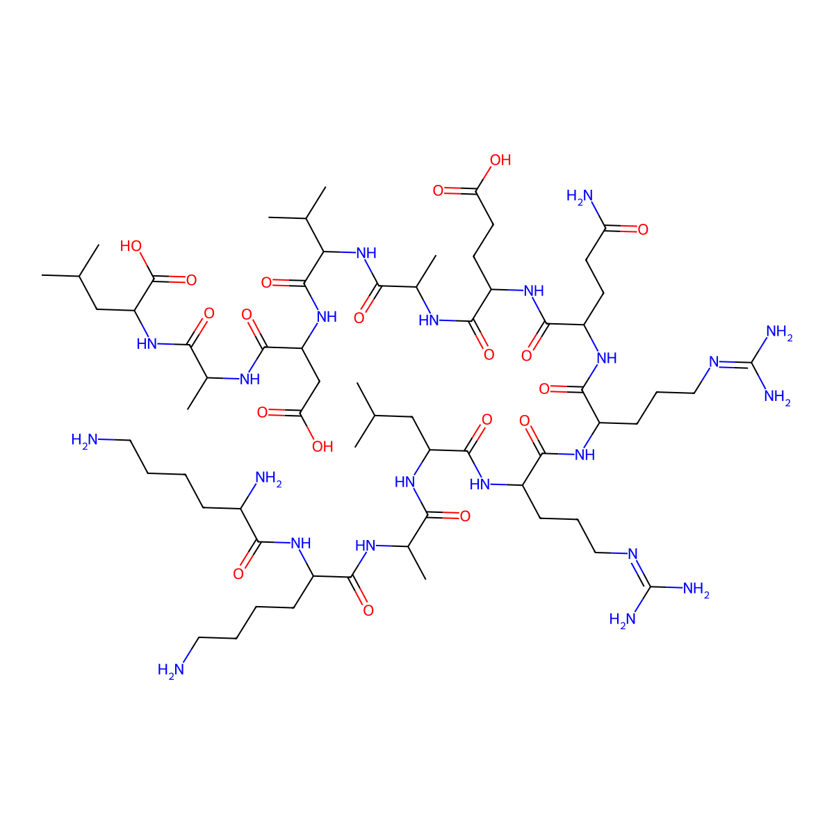 H-Lys-Lys-Ala-Leu-Arg-Arg-Gln-Glu-Ala-Val-Asp-Ala-Leu-OH molecular structure, CAS 167114-91-2