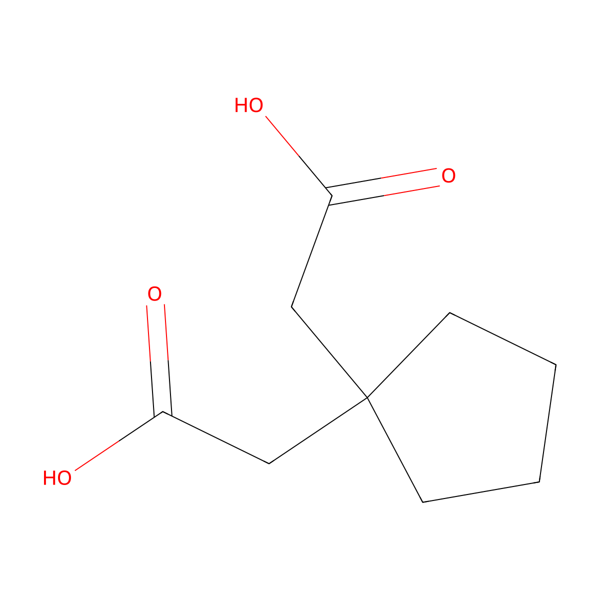 1,1-Cyclopentanediacetic acid molecular structure, CAS 16713-66-9