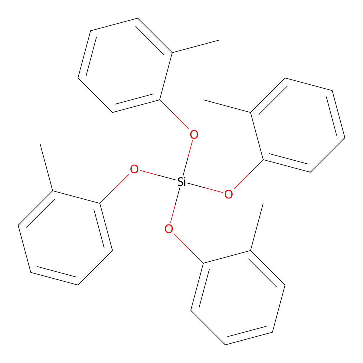 Silicic acid (H4SiO4), tetrakis(2-methylphenyl) ester molecular structure, CAS 16714-40-2