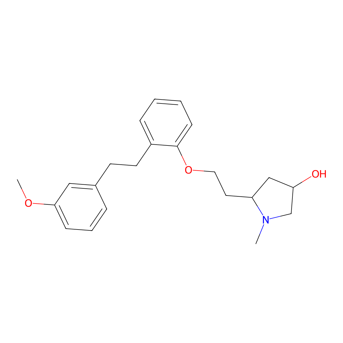 (3R,5R)-5-[2-[2-[2-(3-methoxyphenyl)ethyl]phenoxy]ethyl]-1-methyl-3-pyrrolidinol molecular structure, CAS 167144-79-8