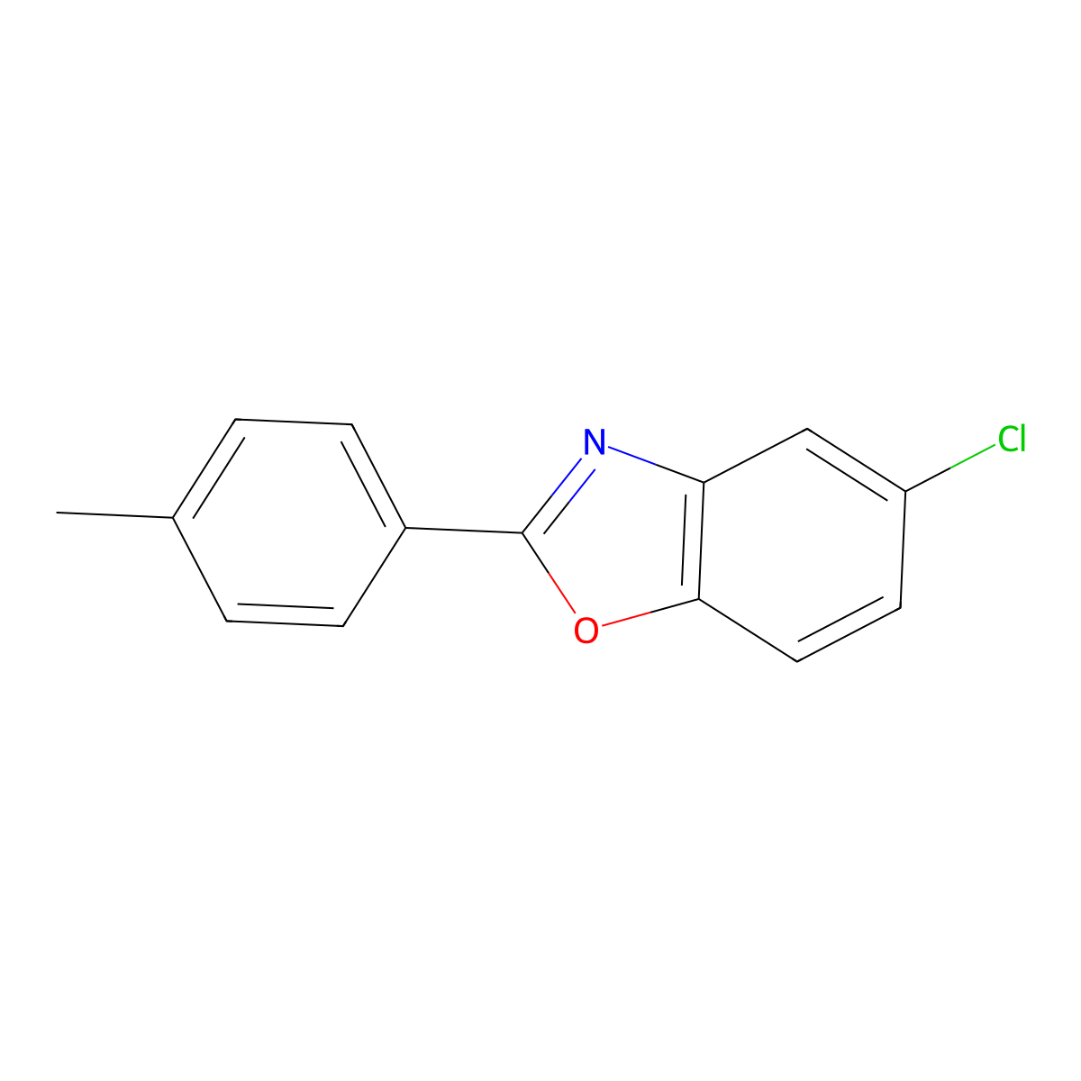 5-Chloro-2-(4-methylphenyl)-1,3-benzoxazole molecular structure, CAS 16715-75-6