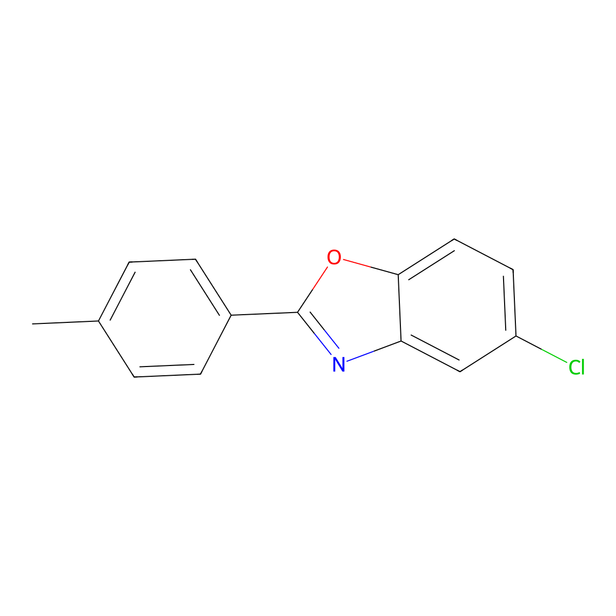 5-Chloro-2-(4-methylphenyl)-1,3-benzoxazole molecular structure, CAS 16715-75-6